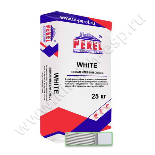 Белая клеевая смесь Perel White (25кг)