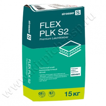 Плиточный клей высокоэластичный лёгкий белый FLEX PLK S2 ( 15 кг )