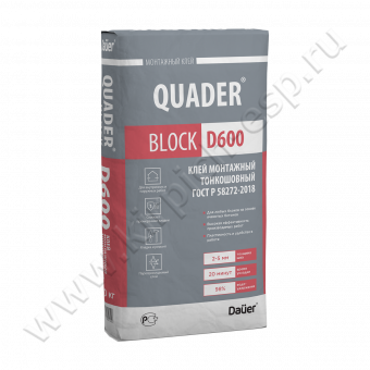 QUADER BLOCK D600 Клей монтажный тонкошовный 40 кг