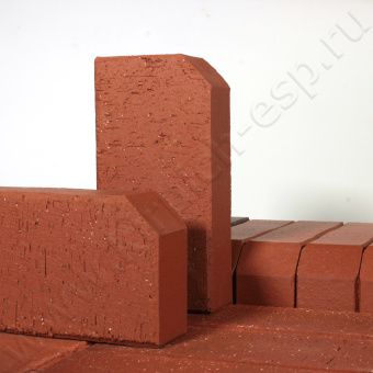 Красный  "Лондон" Бордюр - клинкерная брусчатка ЛСР